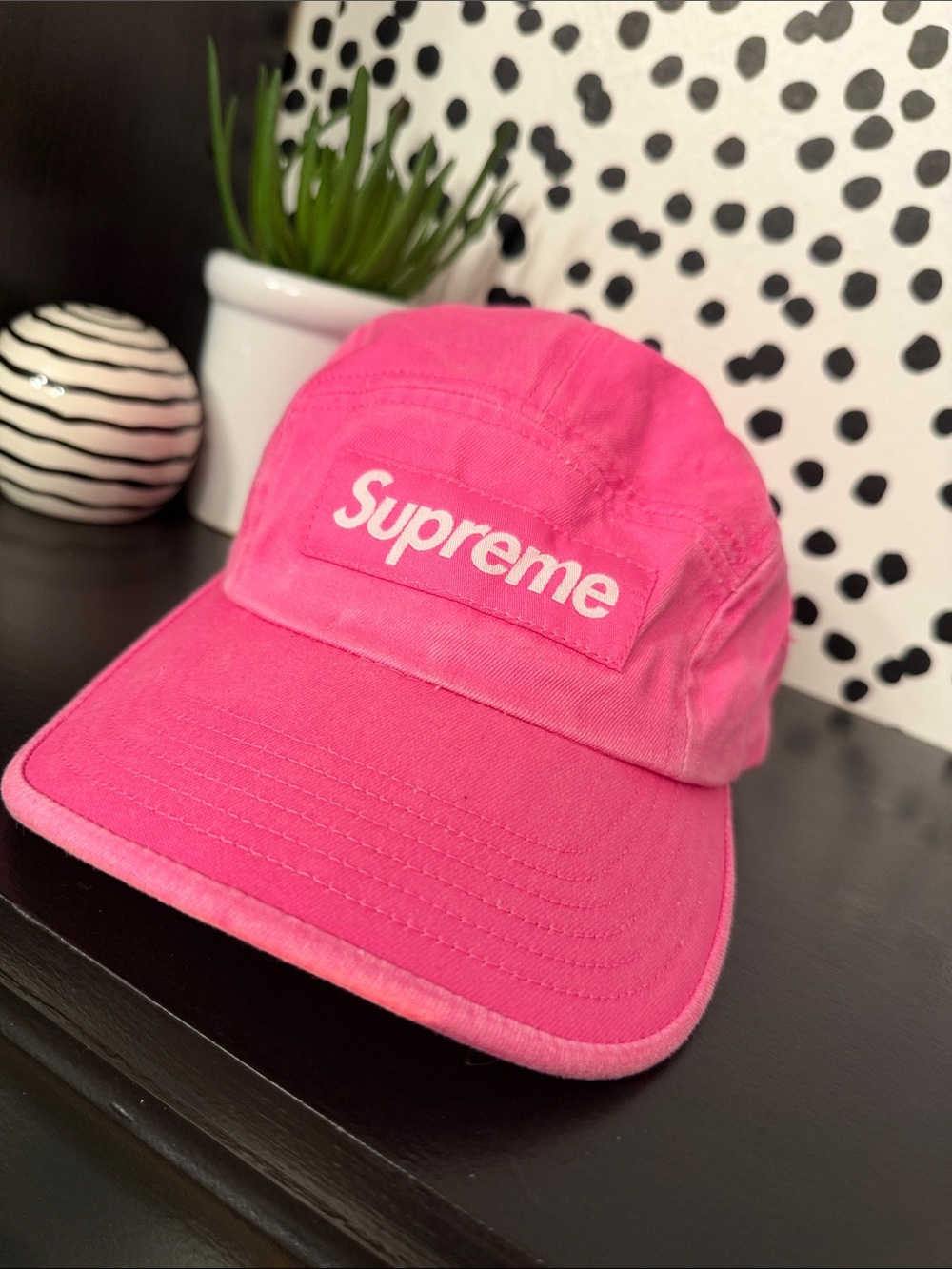 Supreme Hot Pink Box Logo Camp Cap